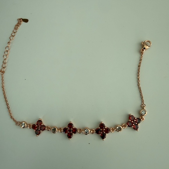 🆕 Luxury Rose Gold Plated Brass Four-leaf Clover Chain Link Bracelets - Picture 2 of 5